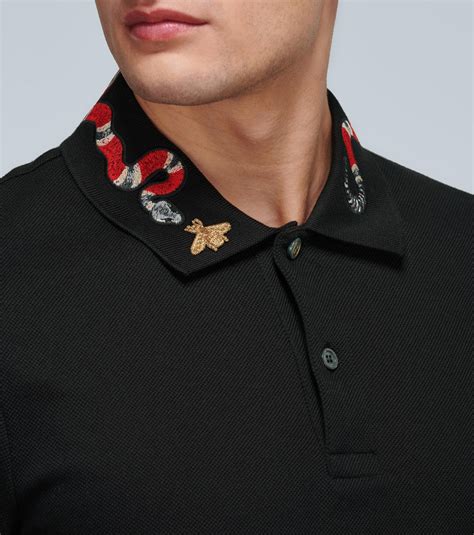 black gucci polo replica|gucci polo shirt snake collar.